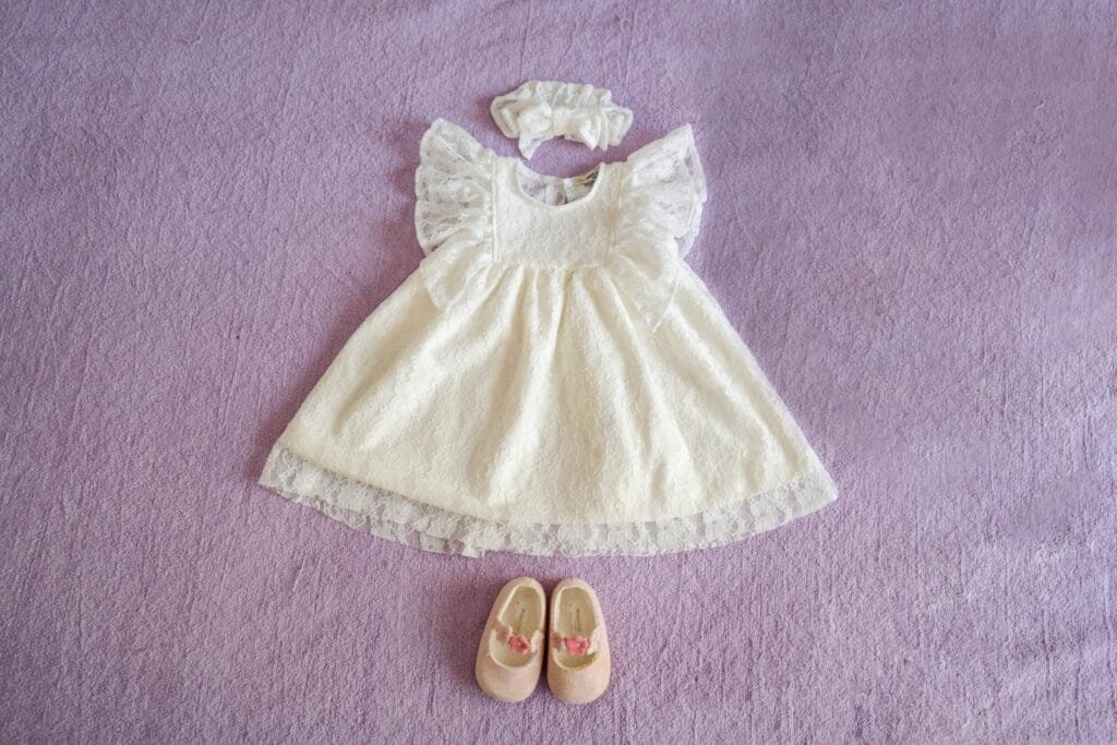 a white dress and shoes
